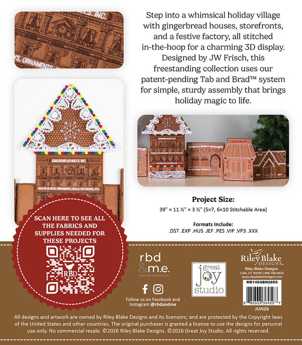 [Pre-Order] Holly Hills Gingerbread Town - Machine Embroidery - USB