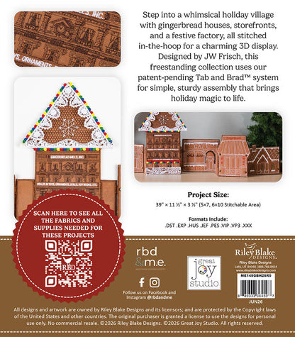 [Pre-Order] Holly Hills Gingerbread Town - Machine Embroidery - USB