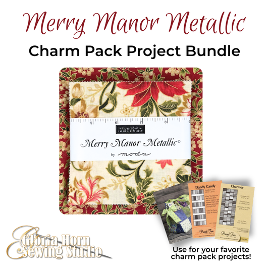 Merry Manor Metallic | Charm Pack + Fabric Bundle