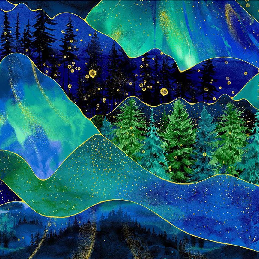 Endless Sky - Night Forest Patchwork - NATURE-CM4391  NIGHT