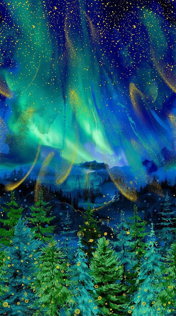 Endless Sky - Night Forest Merallic 24" Panel - PANEL-CM4390  FOREST