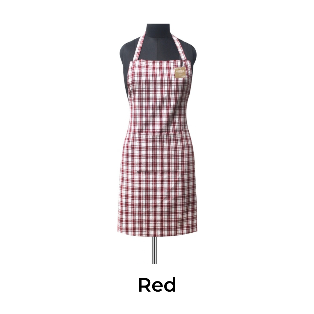 Buffalo Plaid Woven Aprons with Pocket