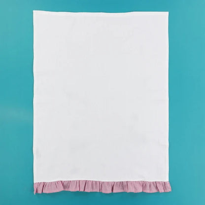 Red & White Striped Ruffled Tea Towel (2 pack)