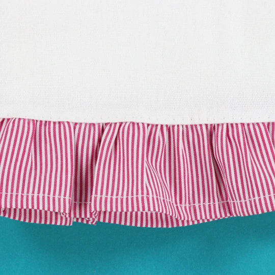 Red & White Striped Ruffled Tea Towel (2 pack)