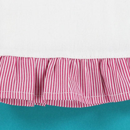 Red & White Striped Ruffled Tea Towel (2 pack)