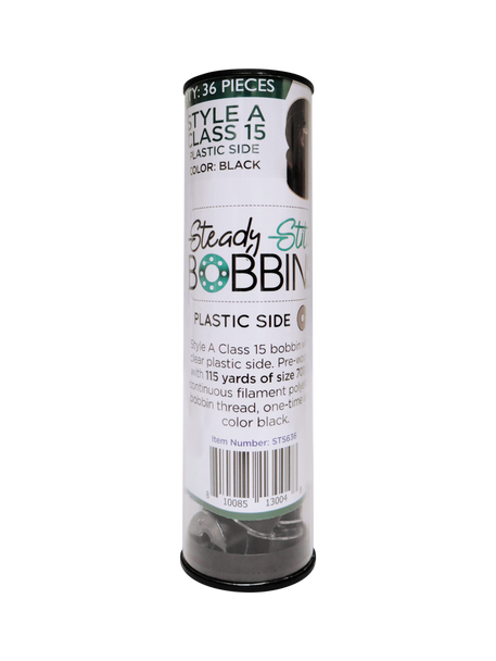 Steady Stitch Bobbins - Class 15 - Qty 36 - Black