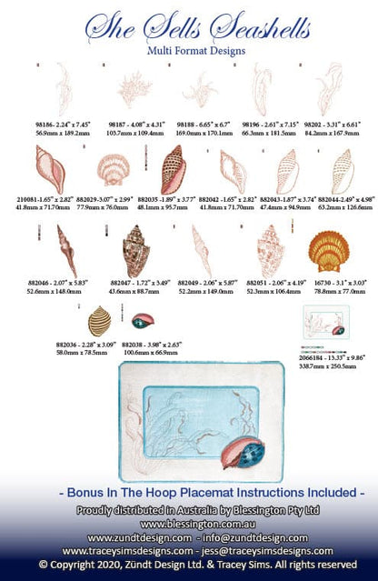 She Sells Sea Shells - Embroidery Designs