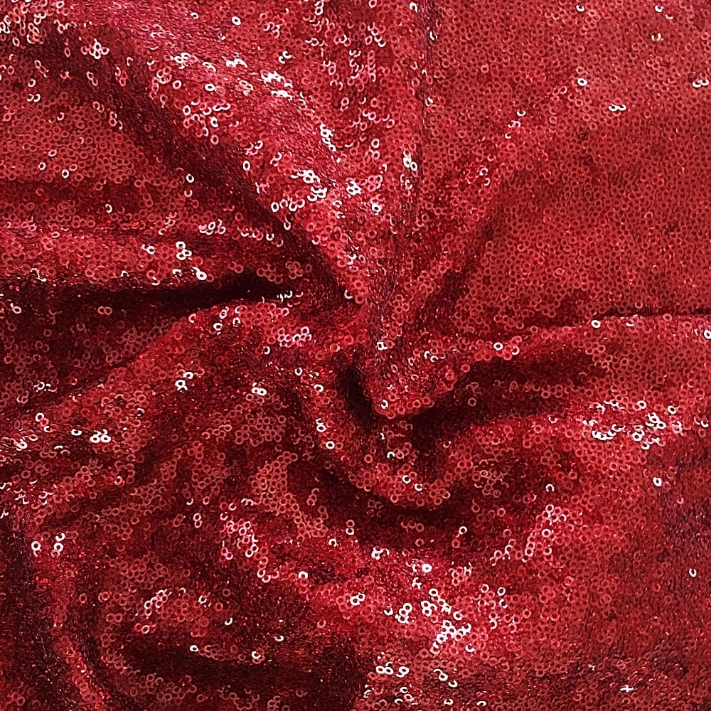 Red Sequin Fabric - 1 Yard Cut