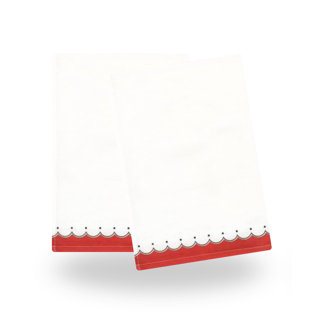 Christmas Border Tea Towel, Set of 2