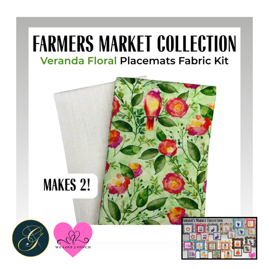 Veranda Floral Farmers Market Placemats Fabric Kit