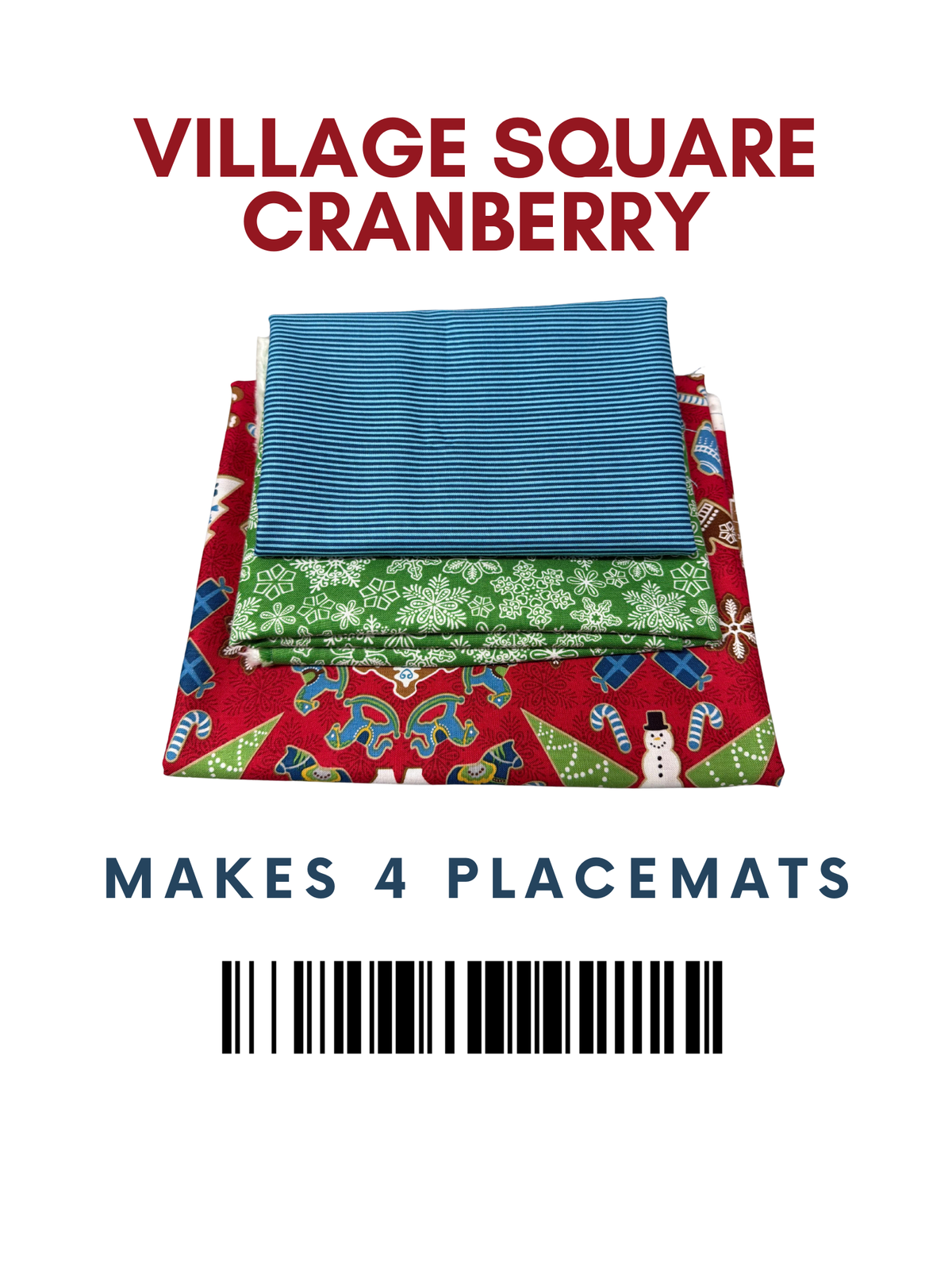 Village Square Cranberry - Easy Placemats (Set of 4) - Fabric Kit - IQ Designer/My Design Center
