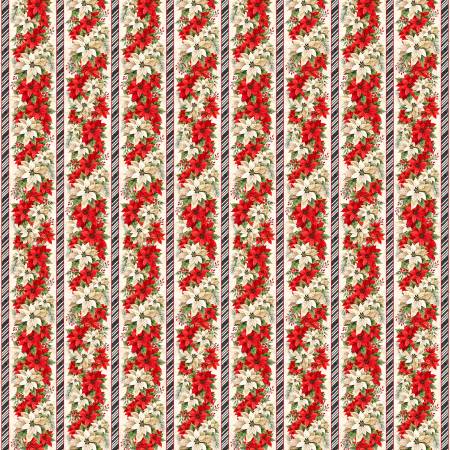 Poinsettia Radiance - Repeating Stripe Multi - W110-005-306
