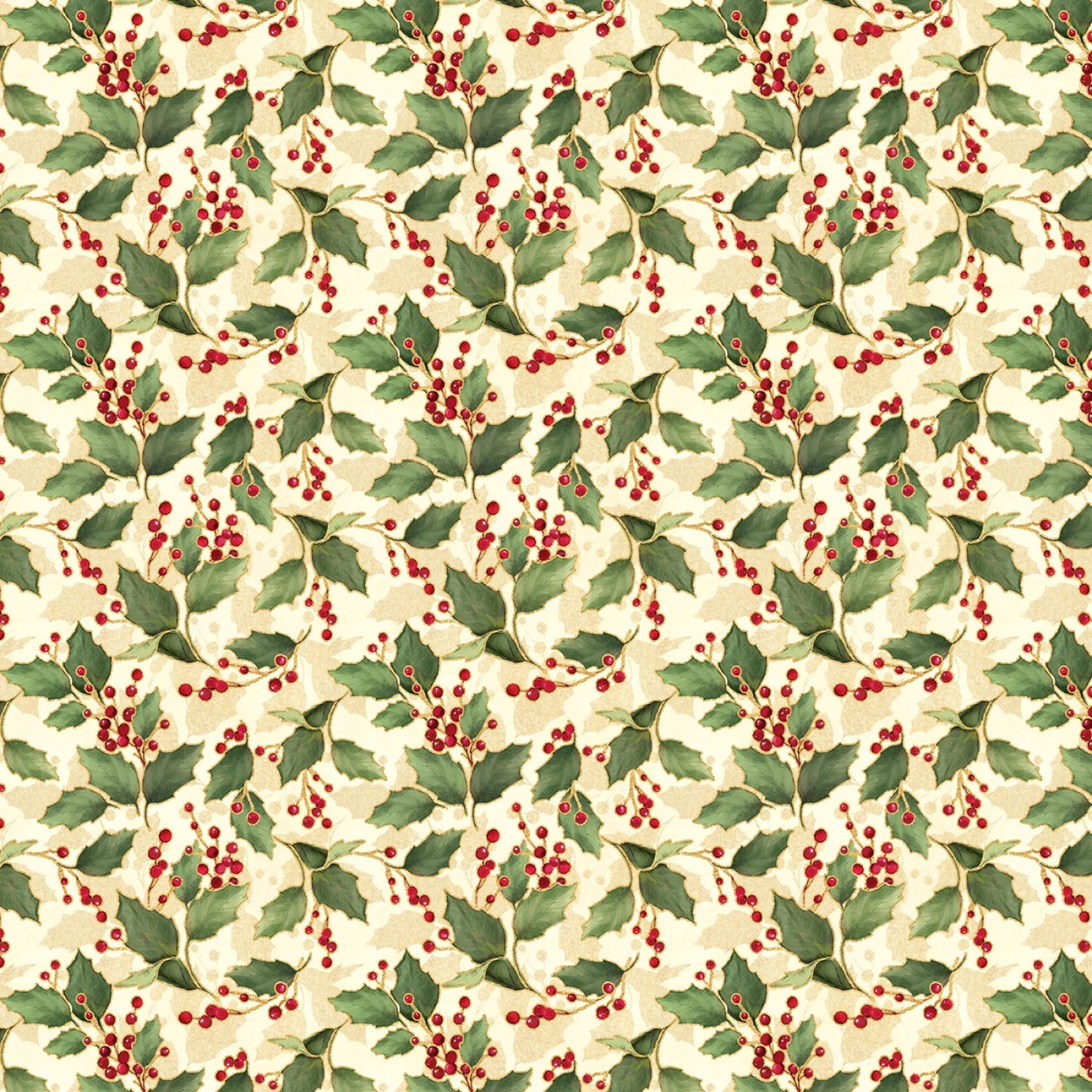 Merry & Bright - Holly and Berries Cream - W130-020-063