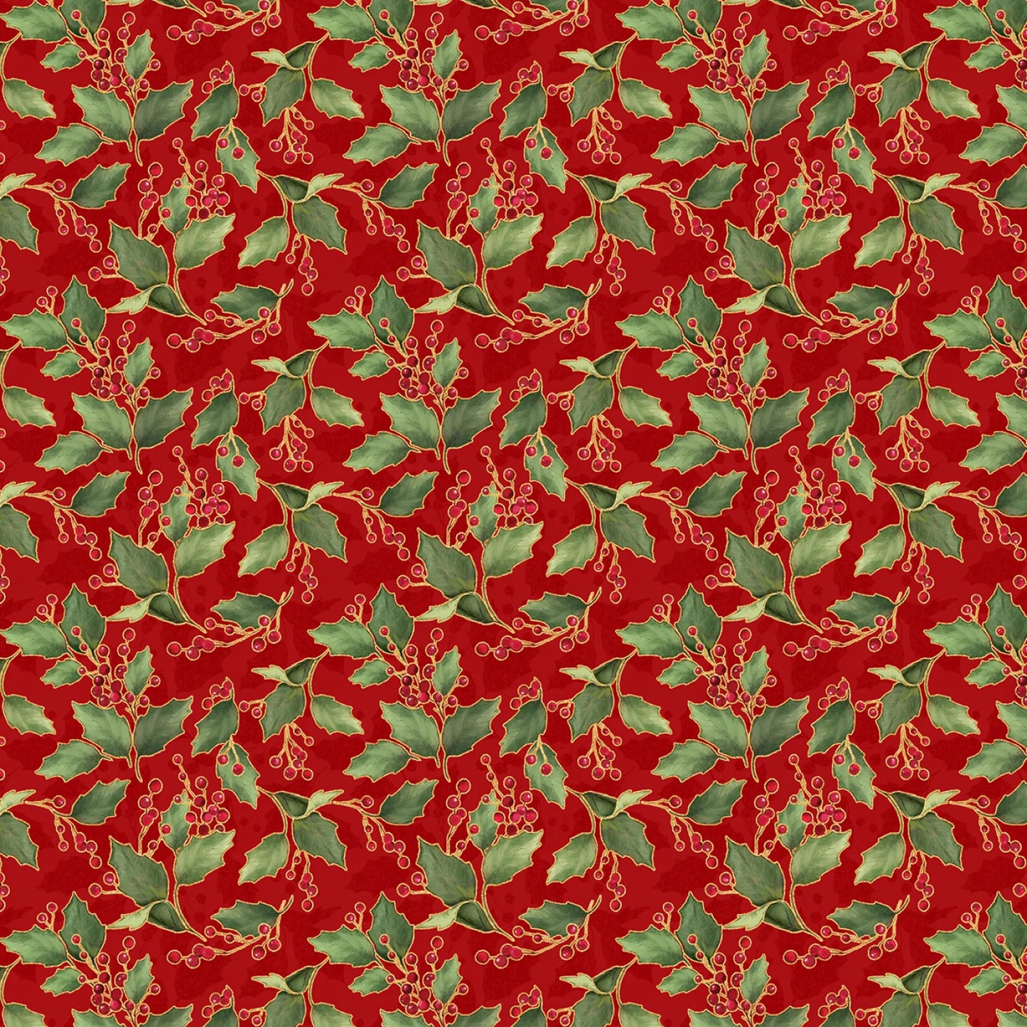 Merry & Bright - Holly and Berries Red - W130-020-363