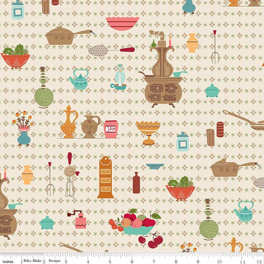 Baked with Love - Wallpaper Linen Wide Back 107"/108" - WB17802-LINEN