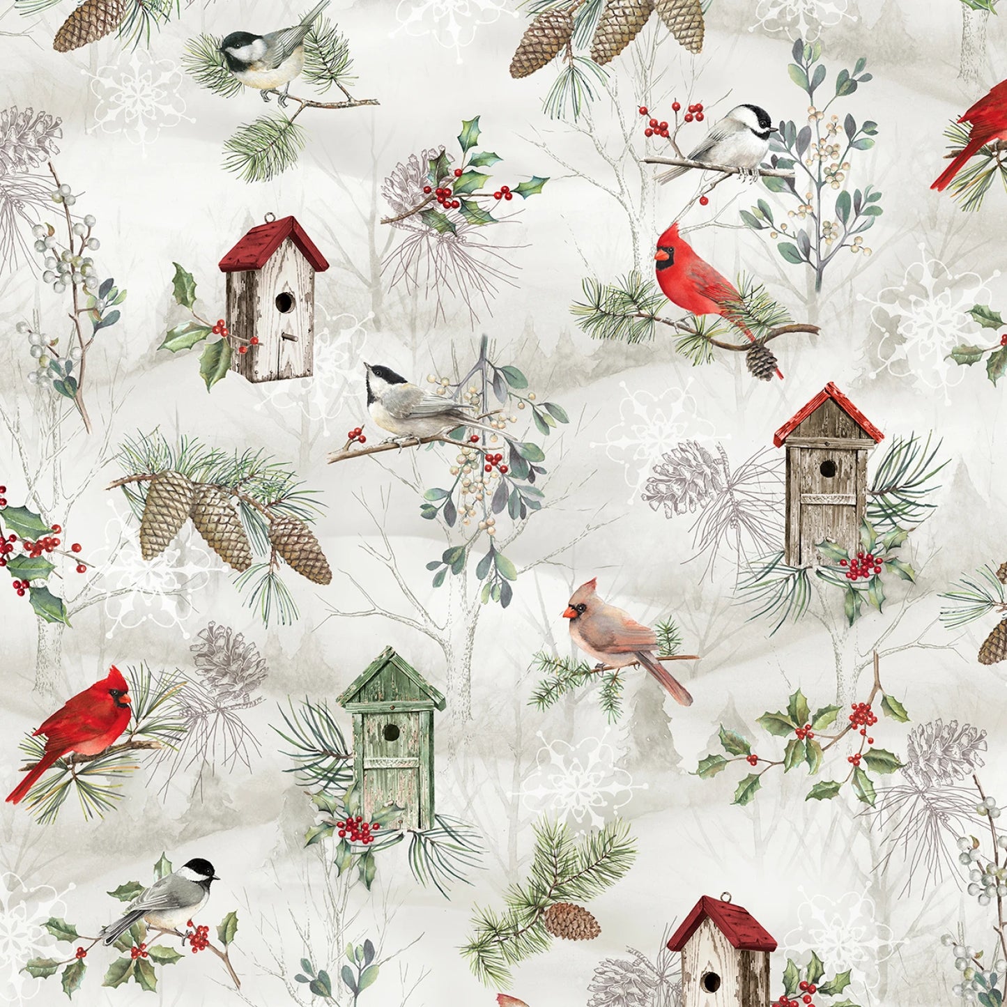 Winter Song - Layered Scenic With Birdhouses - WISO6230-SMU
