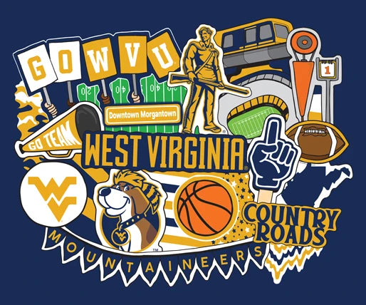 Doodle Spirit Banner - NCAA-West Virginia