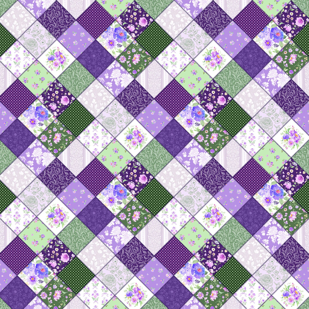 Chateau En Fleur - Multi Color Digital Patchwork - Y4974-55-CW