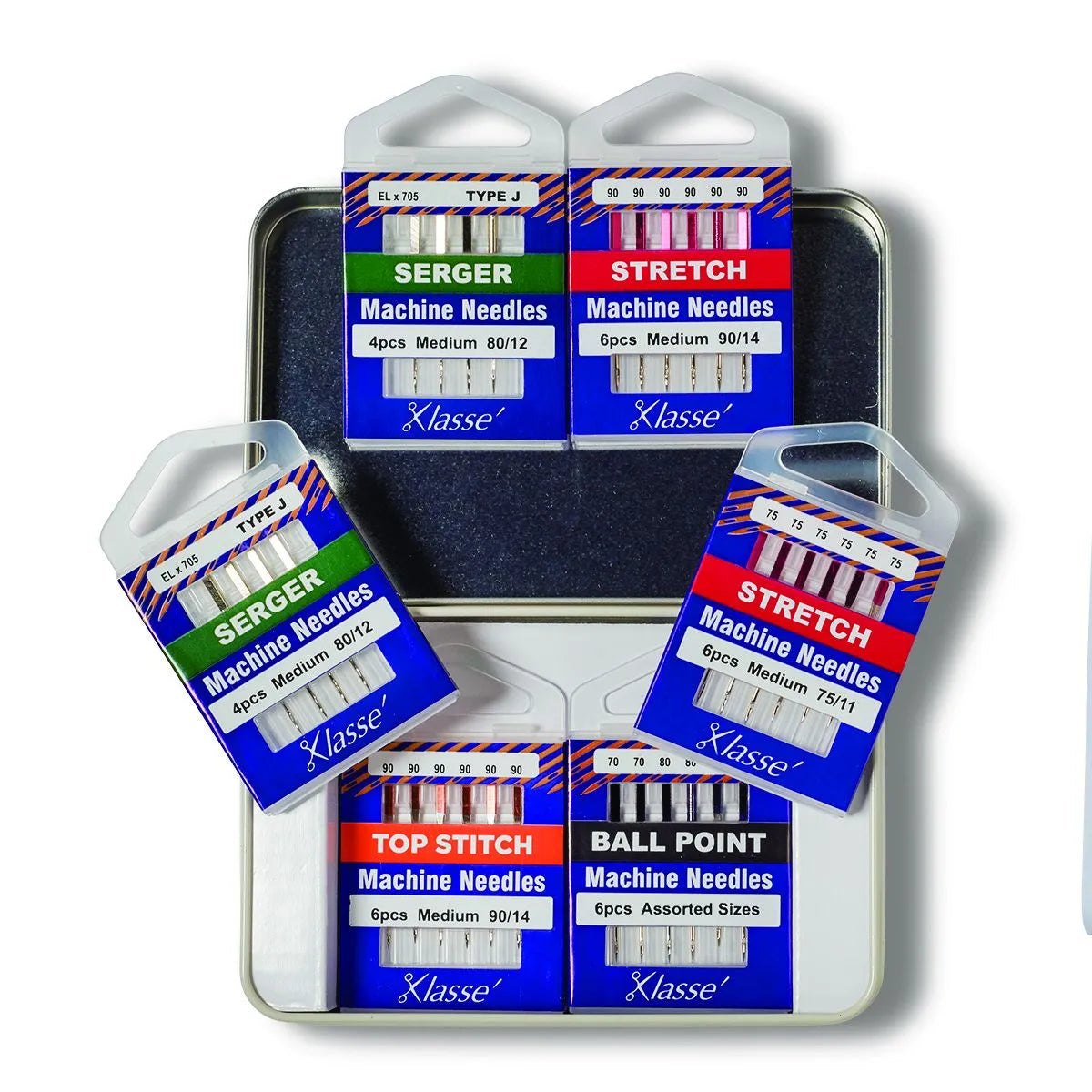 6PC Serger EL705 Needle Variety Tin