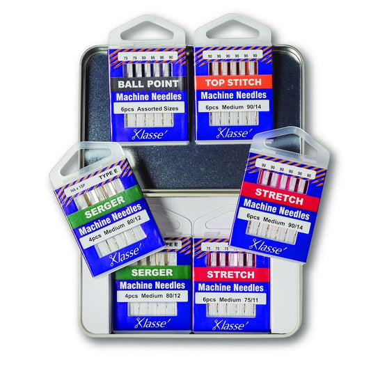 Klasse 6PC Serger HAX1SP Needle Variety Tin (For Baby Lock Acclaim, Celebrate, Victory, and Vibrant Sergers)
