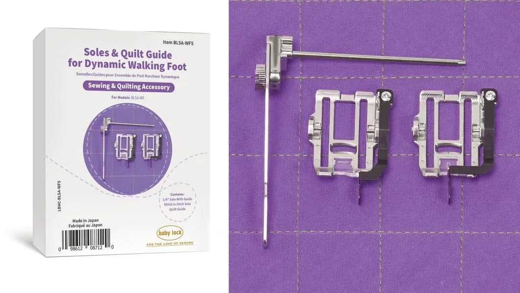 Dynamic Walking Foot Soles for BLSA-WF 1/4 inch Quilt Guide and Stitch in Ditch and Long Quilting Guide
