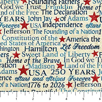 America 250 - Beige Multi Words - 28373-12