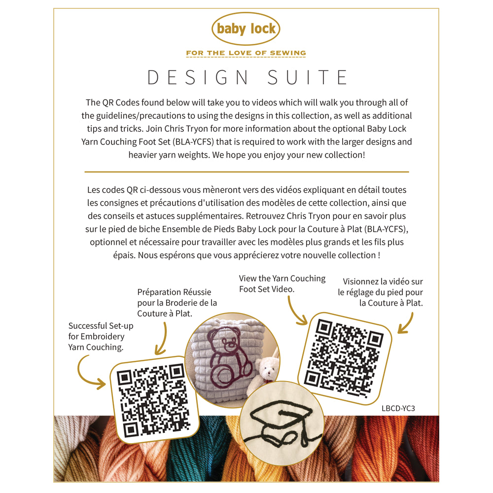 Yarn Couching Embroidery Design Collection #3 - Baby Lock Design Suite