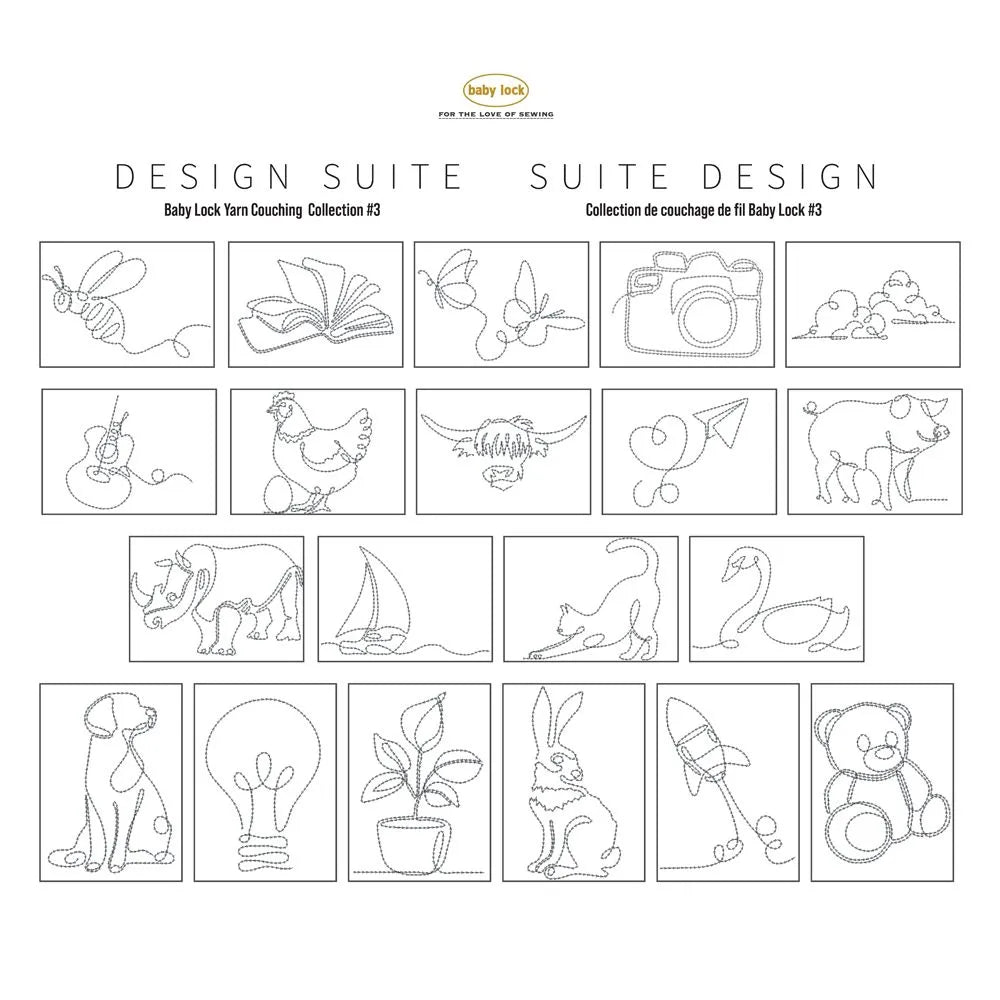 Yarn Couching Embroidery Design Collection #3 - Baby Lock Design Suite