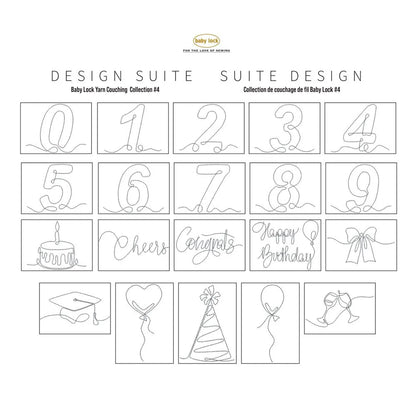 Yarn Couching Embroidery Design Collection #4 - Baby Lock Design Suite