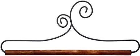 Double Scroll 12in Hanger Holder w/ Wooden Dowel