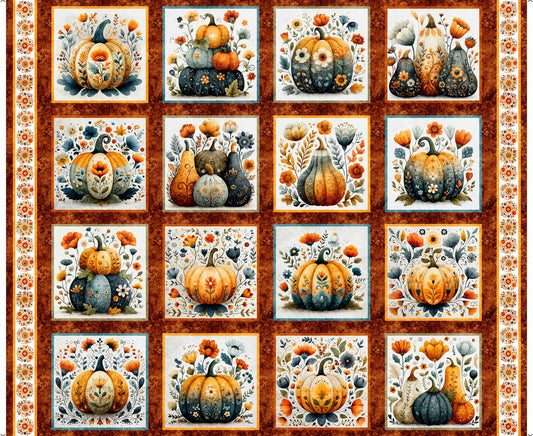 Decorative Pumpkin Picture Patches - Burnt Umber - Harvest Hollow 2600 31984 A