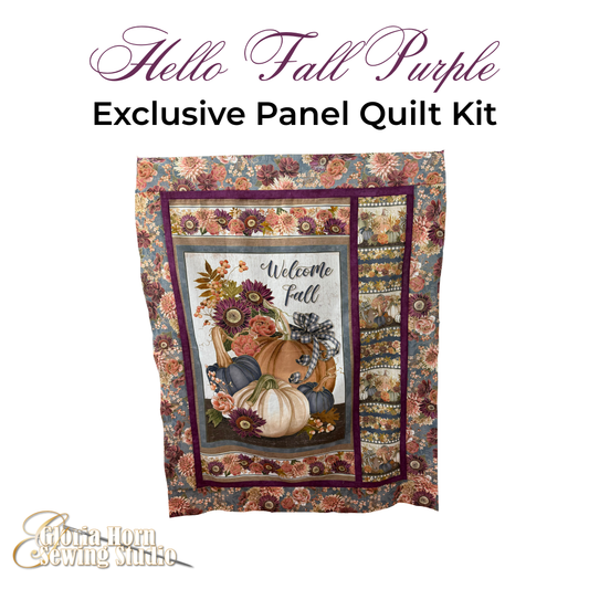 Hello Fall Purple — Gloria’s Exclusive Panel Quilt Kit