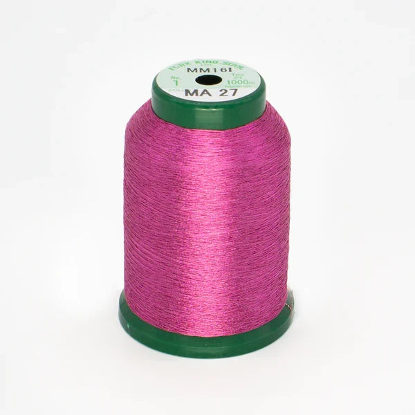 KingStar Metallic Embroidery Thread - Fuschia (MA27)