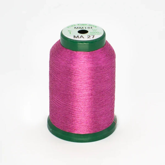 KingStar Metallic Embroidery Thread - Fuschia (MA27)
