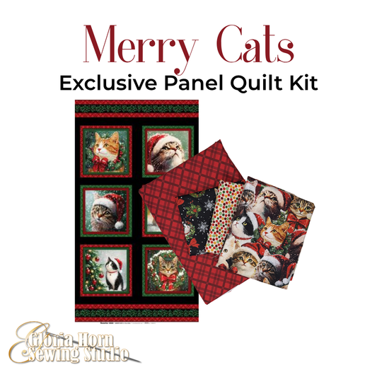 Merry Cats — Gloria’s Exclusive Panel Quilt Kit