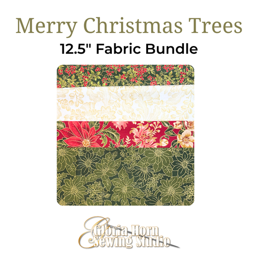 Merry Christmas Trees - Fabric Bundle | Four 12.5” x WOF