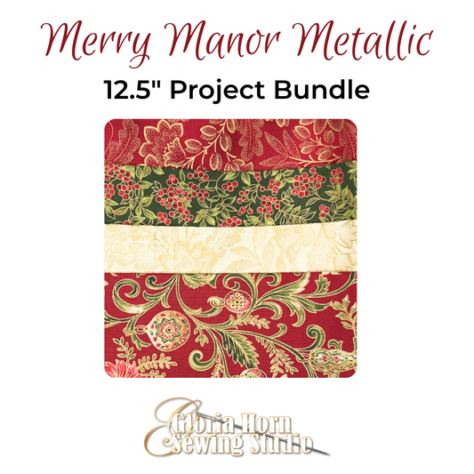 Merry Manor Metallic - Fabric Bundle | Four 12.5" x WOF