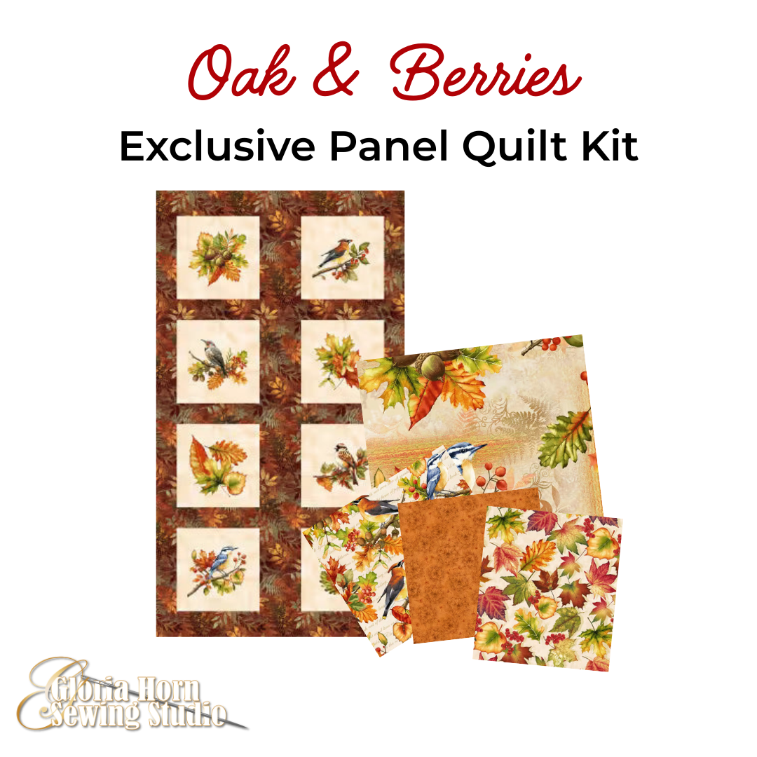 Oak and Berries — Gloria’s Exclusive Panel Quilt Kit