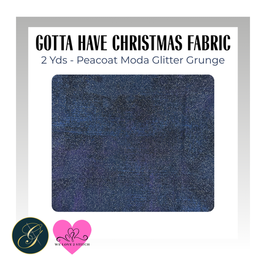Peacoat - Gotta Have Christmas Fabric - 2 Yards Glitter Grunge