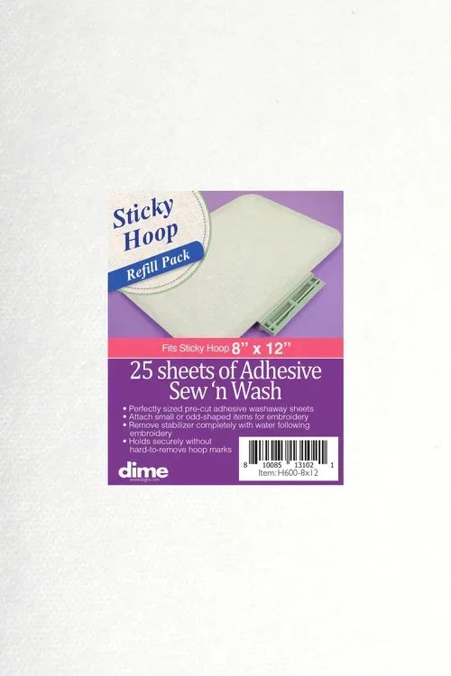 Sticky Hoop™ Pre-Cut Stabilizer - Adhesive Sew N Wash 10.5" x 16"