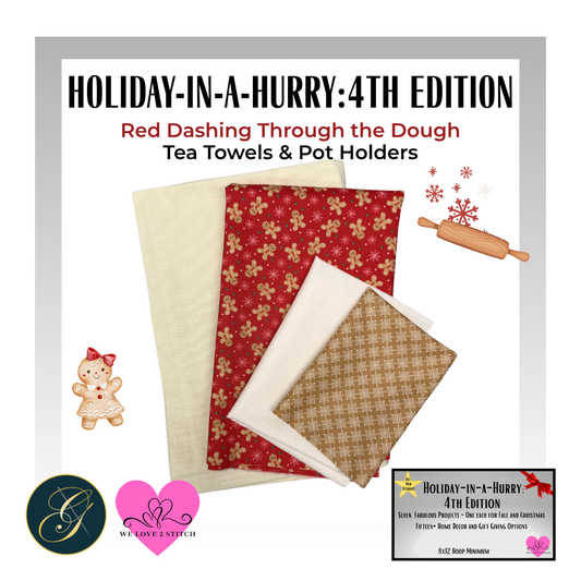 Red - Dashing Through the Dough Towels & Pot Holders Fabric Kit