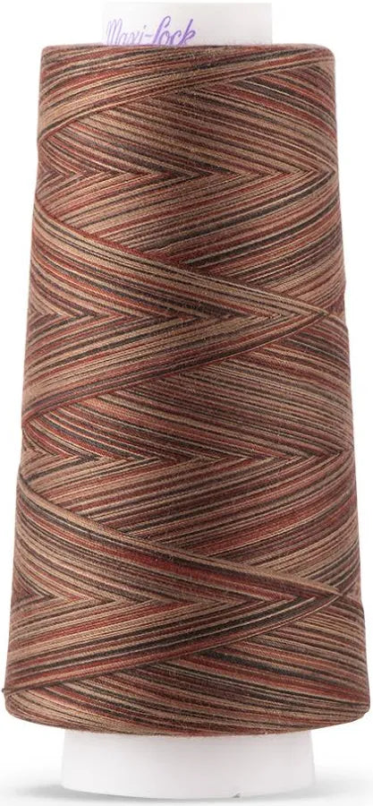 Maxi-Lock Ploy Variegated 50wt Thread 3000yds - Mocha Almond Fudge - ML53V-M65