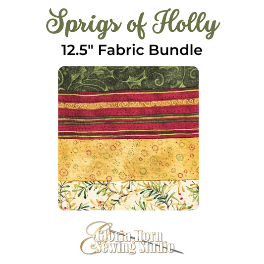 Sprigs of Holly - Fabric Bundle | Four 12.5” x WOF