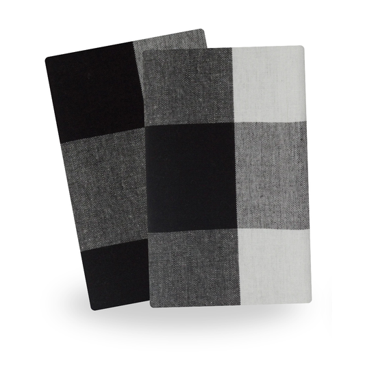Black/White Farmhouse Check Tea Towels, Set of 2