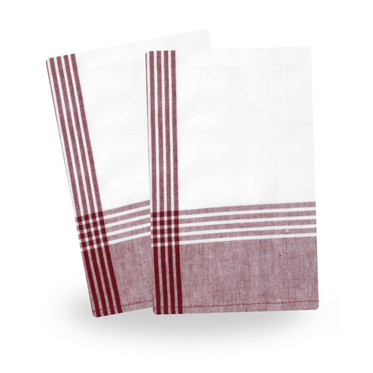 Red/White McLeod No Stripe Tea Towels, Set of 2