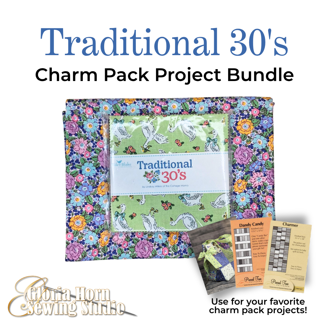 Traditional 30's Charm Pack + Fabric Bundle