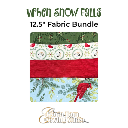 When Snow Falls -  Fabric Bundle | Four 12.5” x WOF