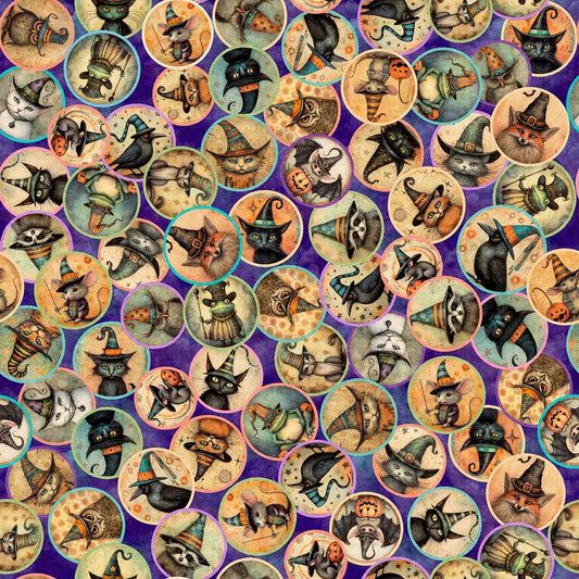 Animal Witches Medallions - Purple - Witchy Poo - 2600 31935 V