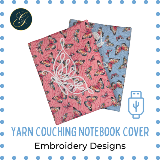 [Pre-Order] Yarn Couching Notebook Embroidery Designs - USB