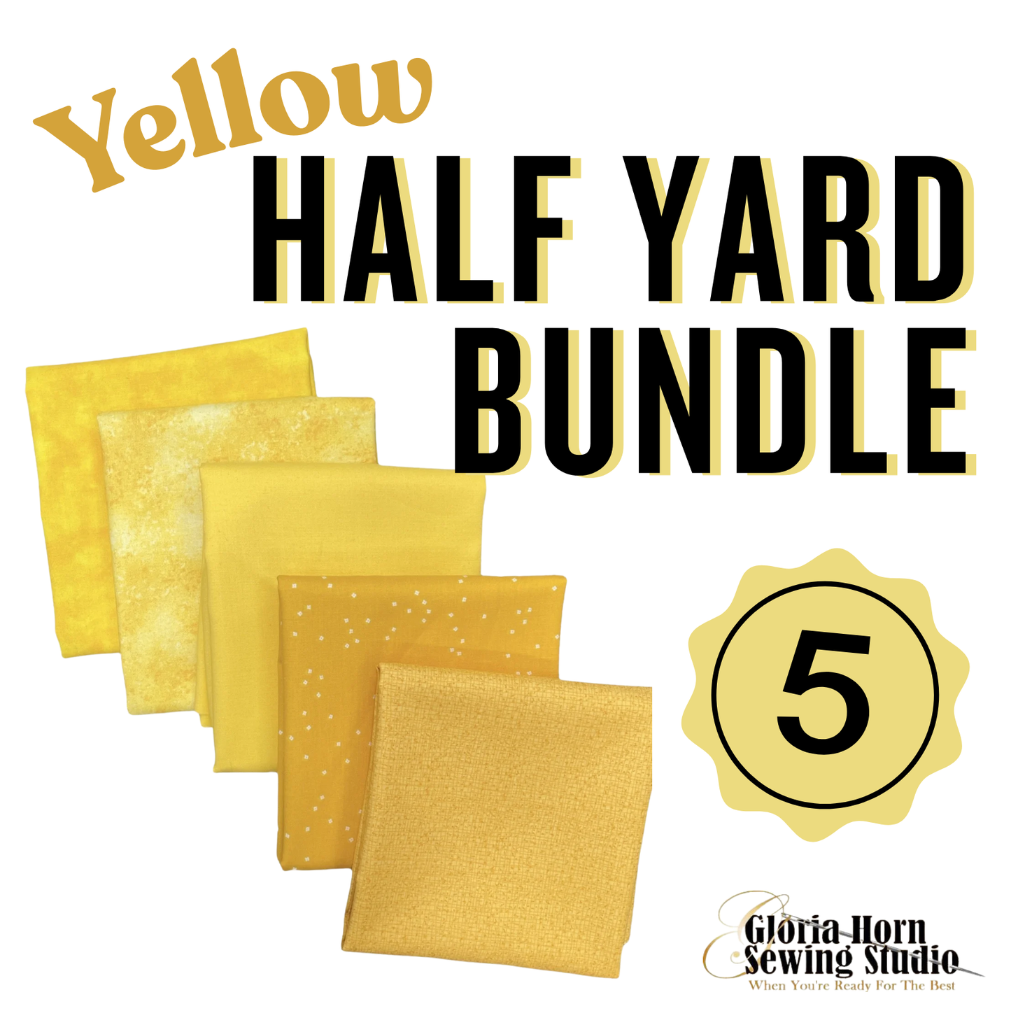Yellow - 5 Half Yards Fabric Bundle